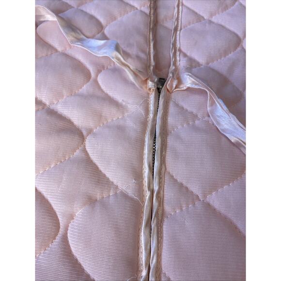 VINTAGE Baby Girl Quiltex Snowsuit Pink Quilted Zip Sleep Sack Bunting Newborn - Picture 13 of 13